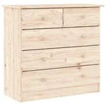 vidaXL Kommode, Braun, Holz, Kiefer, 5 Schubladen, 35x73x77 cm, K&uuml;chen,