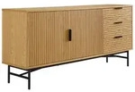 Livetastic Sideboard, Schwarz, Eiche, Metall, Eiche, furniert, 2 F&auml;cher, 3