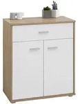 CARO-M&ouml;bel Kommode, Sonoma Eiche, Wei&szlig;, Holzwerkstoff, Mode, 60x70x30 cm,