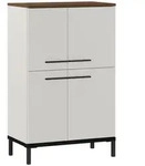 Xora Highboard Yonkers, Schwarz, Nussbaum, Kaschmir, Metall, 3 F&auml;cher, 60x97x34 cm,
