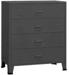 vidaXL Industrial, Anthrazit, Metall, 40x93x78 cm, Wohnzimmer, Kommoden & Sideboards,