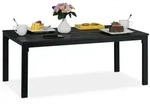 Relaxdays Gartentisch, Schwarz, Kunststoff, Metall, 98x39x48 cm, Gartenm&ouml;bel,