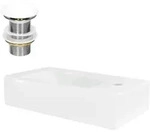 Ml-Design Waschbecken, Wei&szlig;, Keramik, 26x11x46 cm, Badezimmer, Waschbecken &