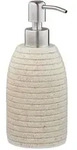 Relaxdays Seifenspender, Beige, Kunststoff, Metall, 8x18x8 cm, Badaccessoires,