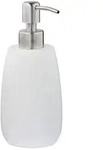 Relaxdays Seifenspender, Wei&szlig;, Kunststoff, Metall, 7.5x18x9 cm, Badaccessoires,