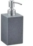 Relaxdays Seifenspender, Grau, Kunststoff, Metall, 7x17.5x8 cm, Badaccessoires,