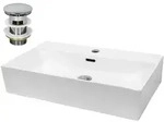 ECD-Germany Waschbecken, Wei&szlig;, Keramik, 36x13x51.5 cm, Badezimmer, Waschbecken...
