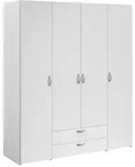 Kleiderschrank, Wei&szlig;, Holzwerkstoff, 160x185x51 cm, Schlafzimmer, Kleiderschr&auml;nke,