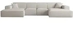 Fun M&ouml;bel Wohnlandschaft, Beige, Textil, U-Form, 342x73x165 cm, Wohnzimmer, Sofas &