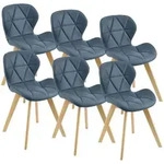 [en.casa] Esszimmerstuhl-Set, Blau, Leder, 47x78x52 cm, Esszimmer, St&uuml;hle,