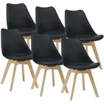 [en.casa] Esszimmerstuhl-Set, Schwarz, Leder, 49x81x57 cm, Esszimmer, St&uuml;hle,