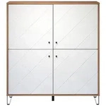 ebuy24 Highboard, Wei&szlig;, Holzwerkstoff, 123x136x40 cm, Wohnzimmer, Kommoden &