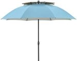 Doppler Sonnenschirm, Hellblau, Metall, Textil, 200x238 cm, h&ouml;henverstellbar,