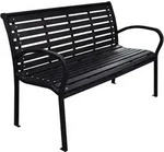 vidaXL Gartenbank, Schwarz, Holzwerkstoff, 2-Sitzer, Rechteckig, 116x81x59 cm,