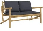 vidaXL Gartenbank, Dunkelgrau, Naturmaterialien, 2-Sitzer, Rechteckig, 75x74x115 cm,