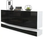Vladon Sideboard, Schwarz Hochglanz, Holzwerkstoff, 178x82x39 cm, Wohnzimmer,