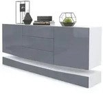 Vladon Sideboard, Grau, Holzwerkstoff, 178x82x39 cm, Wohnzimmer, Kommoden &