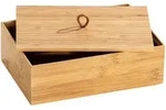 Wenko Organizer, Braun, Holz, Bambus, massiv, 22x7x15 cm, Deckel, Ordnen &