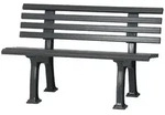 Proregal Gartenbank, Graphit, Kunststoff, 120x74x54 cm, Gartenm&ouml;bel, Gartenb&auml;nke