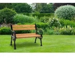 Gardenson Gartenbank, Natur, Schwarz, Metall, Kunststoff, 2-Sitzer, 115x85x60 cm,