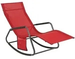 SoBuy Sonnenliege, Rot, Metall, 145x85x57 cm, Gartenm&ouml;bel, Gartenliegen