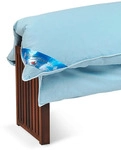 Ribeco Bettdecke Leon, Hellblau, Wei&szlig;, Textil, F&uuml;llung: Entenfedern, 135x200...