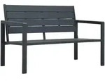 furnicato Gartenbank, Grau, Kunststoff, Rechteckig, 120x78x64 cm, Gartenm&ouml;bel,