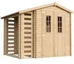 Timbela Gartenhaus, Beige, Holz, 272x218x206 cm, Aufbewahrung & Schutzh&uuml;llen,
