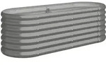 vidaXL Hochbeet, Grau, Metall, Oval, 114x36x114 cm, Gartenzubeh&ouml;r, Hochbeete