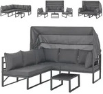 Svita Gartenlounge, Dunkelgrau, Metall, 4-Sitzer, Loungem&ouml;bel, Gartenlounge-Sets