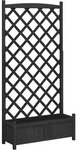 vidaXL Pflanzk&uuml;bel, Schwarz, Holz, 90x180x35 cm, Gartenzubeh&ouml;r, Hochbeete