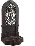 Relaxdays Standbrunnen, Dunkelbraun, Metall, 35.5x74x30 cm, Gartenzubeh&ouml;r,