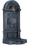 Relaxdays Standbrunnen, Grau, Metall, 39x83x33 cm, Gartenzubeh&ouml;r, Gartendeko