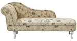 Beliani Chaiselongue, Wei&szlig;, Beige, Textil, 170x79x61 cm, Wohnzimmer, Sessel,