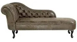 Beliani Chaiselongue, Schwarz, Braun, Kunststoff, 170x79x61 cm, Wohnzimmer, Sessel,
