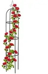 Relaxdays Rankobelisk, Schwarz, Metall, 41x200x41 cm, Gartenzubeh&ouml;r, Gartendeko