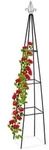 Relaxdays Rankhilfe, Schwarz, Metall, 38x204x38 cm, Gartenzubeh&ouml;r, Gartendeko