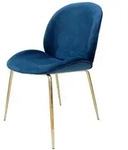Kayoom Stuhl-Set, Blau, Messing, Metall, Kunststoff, 47x90x59 cm, abwischbar,