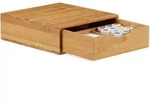 Relaxdays Schubladenbox, Hellbraun, Holz, 29.5x10x30.5 cm, Arbeitszimmer,