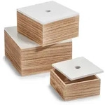 Zeller Present Box, Natur, Wei&szlig;, Holz, Paulownia, 24x24x14 cm, Ordnen & Aufbewahren,
