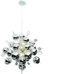 N&auml;ve H&auml;ngeleuchte Explosion, Chrom, Klar, Glas, Metall, Kugel,Kugel, 65x150x65 cm,