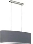 Eglo H&auml;ngeleuchte Pasteri, Grau, Nickel, Metall, Textil, l&auml;nglich,l&auml;nglich,