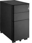 tectake Aktenrollschrank, Schwarz, Textil, Quadratisch, 30x59.5x50 cm, Arbeitszimmer,