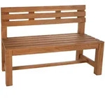 CLP Gartenbank, Teak, Holz, 150x85x50 cm, Gartenm&ouml;bel, Gartenb&auml;nke