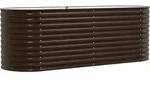 vidaXL Hochbeet, Braun, Metall, Rechteckig, 80x81x240 cm, Gartenzubeh&ouml;r, Hochbeete
