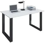 Mid.you Schreibtisch, Schwarz, Wei&szlig;, Holzwerkstoff, rechteckig, X-Form, 50x76x110