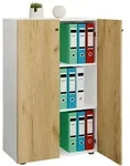 Mid.you Aktenschrank, Wei&szlig;, Honigeiche, Holzwerkstoff, 2 F&auml;cher, 70x110x39 cm,