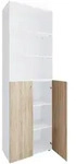 Mid.you Aktenschrank, Wei&szlig;, Sonoma Eiche, Holzwerkstoff, 4 F&auml;cher, 70x220x39 cm,