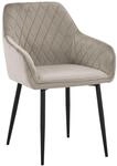 Novel Armlehnstuhl, Schwarz, Taupe, Metall, Textil, Rundrohr, 56x82.5x61.5 cm,