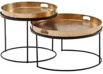 Mid.you Couchtischset, Schwarz, Gold, Metall, 2-teilig, rund, rund, 46x41x46 cm,